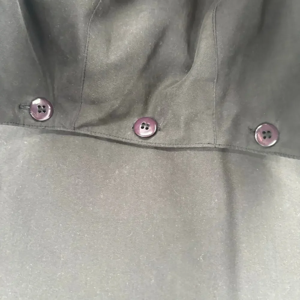 Norm‎ Thompson Dark Gray Black Hooded Rain Jacket Coat Size 1X Purple Buttons